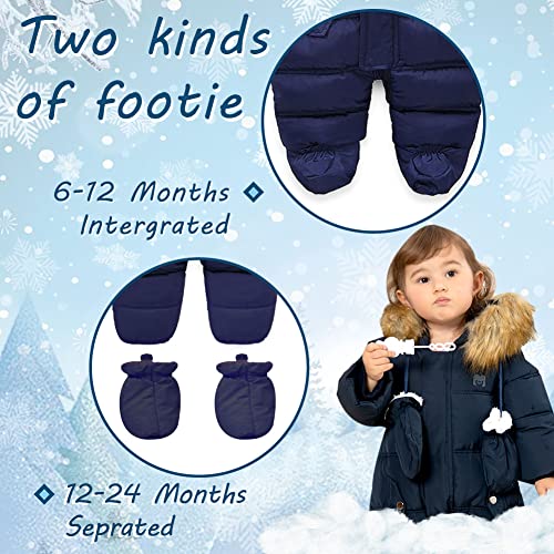 XIFAMNIY Baby Girls and Boys Snowsuit Winter suits Jumpsuit Outwear Hooded Footie Snow suits - Image 2