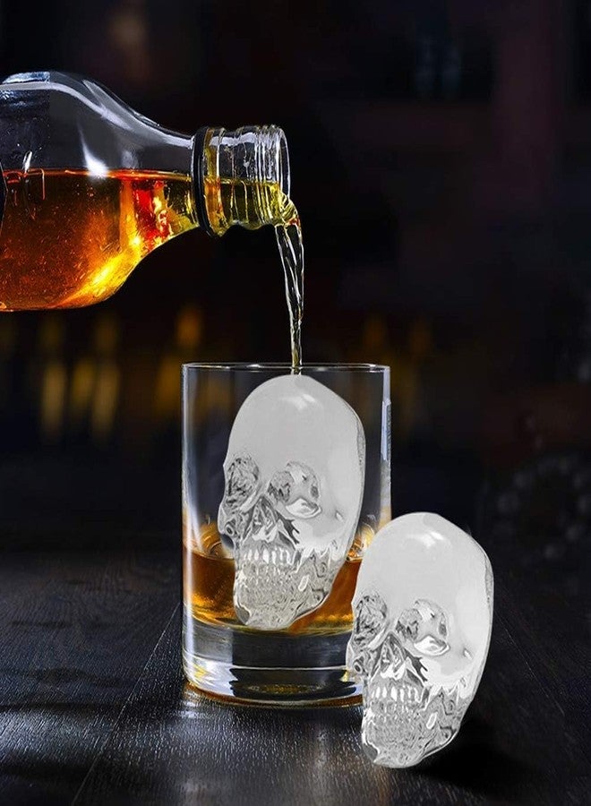 BINZO Skull Ice Cube Mold, 4 Holes Silicone Flexible Ice Mould with Funnel, Skeleton Ice Cubes for Drinks, Chocolate, Pudding, Frozen Fruits, Beverages (1 pc Pack) - Image 5