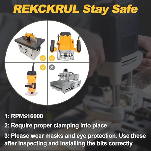 REKCKRUL 2 PCS Professional Tongue and Groove Router Bit Set, 1/4 Inch Shank, 3 Teeth Adjustable T-Shape Wood Milling Cutter for Cabinets, Flooring, and Woodworking - Image 5