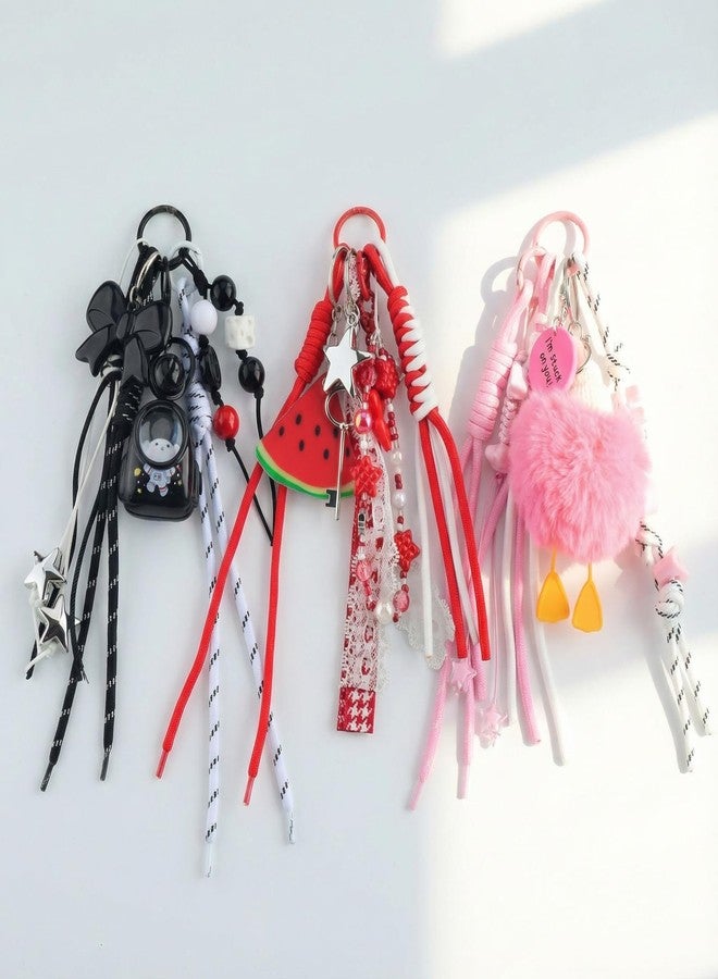 سميدي سلسلة مفاتيح من حبل الباراكورد من Cmidy، زينة حقيبة من حبل الباراكورد، 12 قطعة، حبل سلسلة مفاتيح من حبل النايلون المضفر للحقائب والمحافظ وحقائب الظهر وحقائب اليد (ملونة) - Image 3