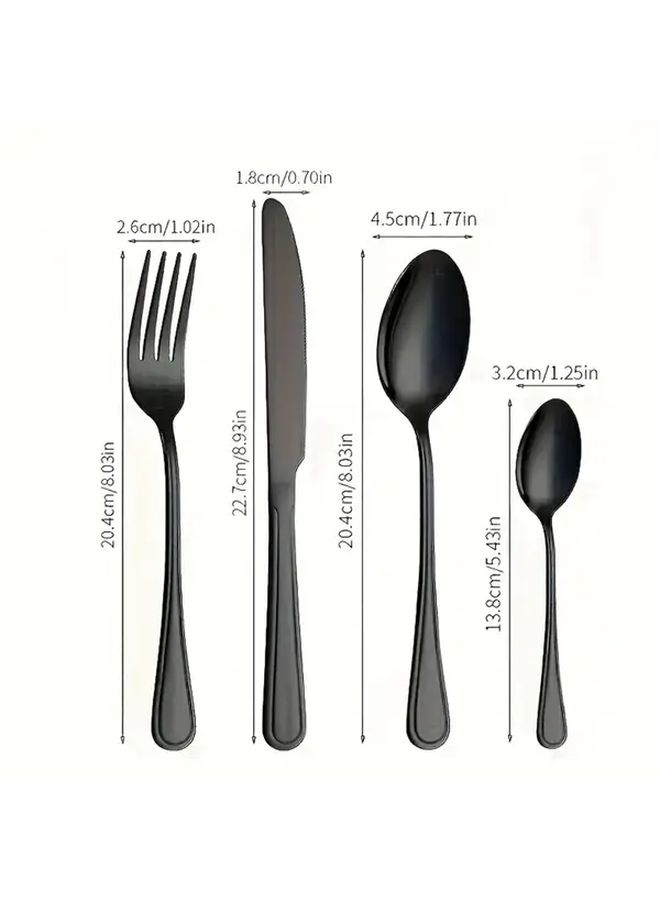 4pcs Stainless Steel Cutlery Set Forks Knives Spoons For Home Kitchen Travel - Image 3