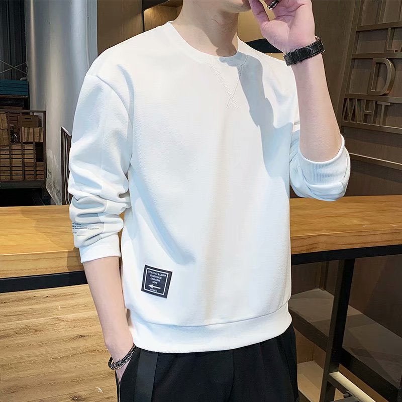 Crewneck pullover vests mens 2020 autumn and winter New Youth Korean version of Joker trend slim fit jacket a generation of hair Y08 Black  - Image 2