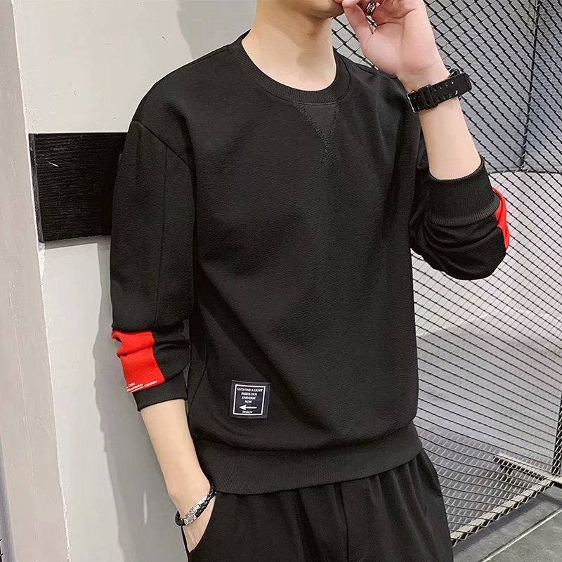 Crewneck pullover vests mens 2020 autumn and winter New Youth Korean version of Joker trend slim fit jacket a generation of hair Y08 Black  - Image 1