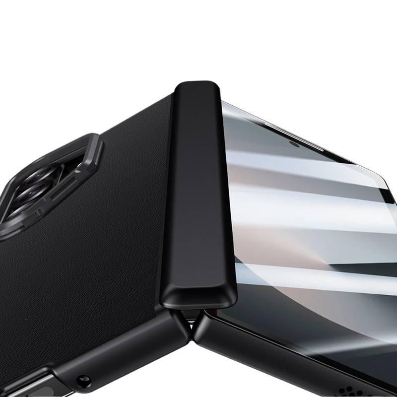 غطاء واقي | أسود | ملمس جلد | حامل قائم | حماية من السقوط | مقاوم للصدمات لـ Samsung Galaxy Z Fold 6 - Image 4