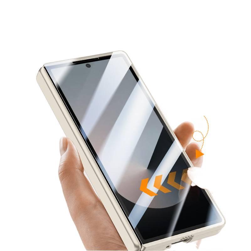 غطاء واقي | أسود | ملمس جلد | حامل قائم | حماية من السقوط | مقاوم للصدمات لـ Samsung Galaxy Z Fold 6 - Image 3