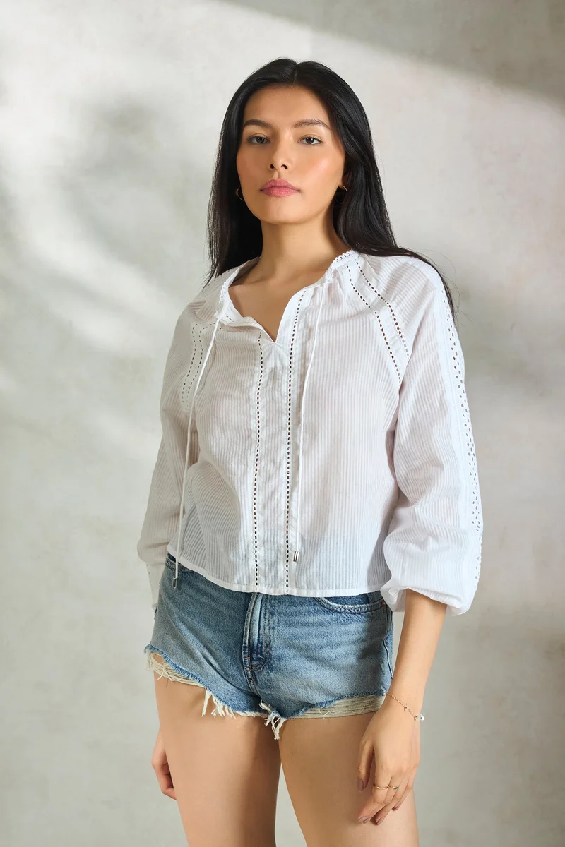 Virgio Virgio Cotton Self Design Top