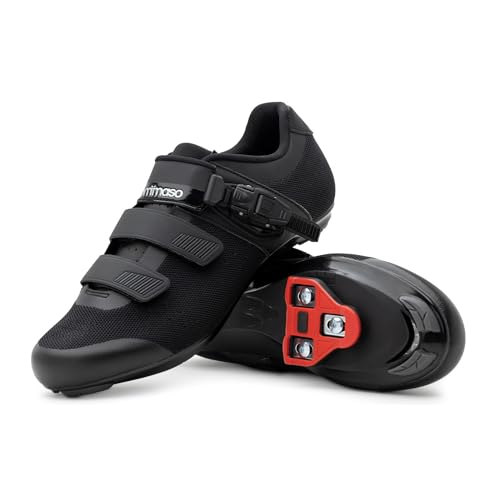Tommaso Strada 200 Knit Ready-to-Ride Mens Peloton Cycle Shoes—Road Bicycles & Indoor Cycling Shoes for Bikes with Delta Cleats—Explore Mens Bike Accessories—Black—Buckle Straps—Size 8US—41EU - Image 1