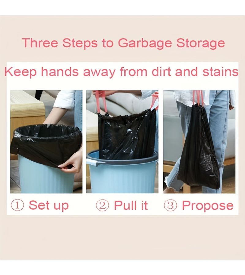 30pcs 15 Liter Drawstring Garbage Bags for Home Office Trash Can Liners - Image 5