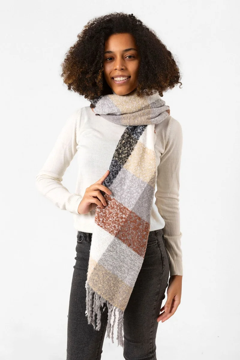 ريمسا Tassel Boucle Scarf Shawl 44X195 cm 1283 Brown