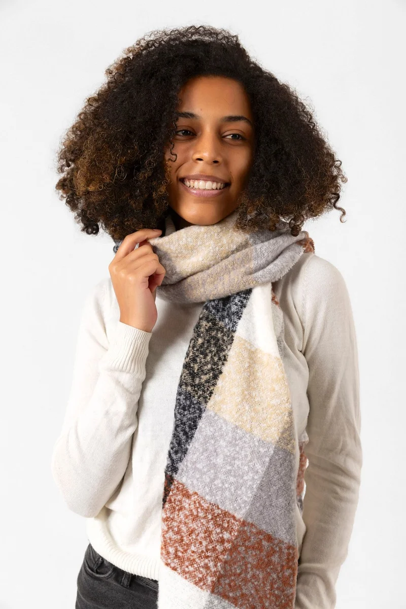 ريمسا Tassel Boucle Scarf Shawl 44X195 cm 1283 Brown