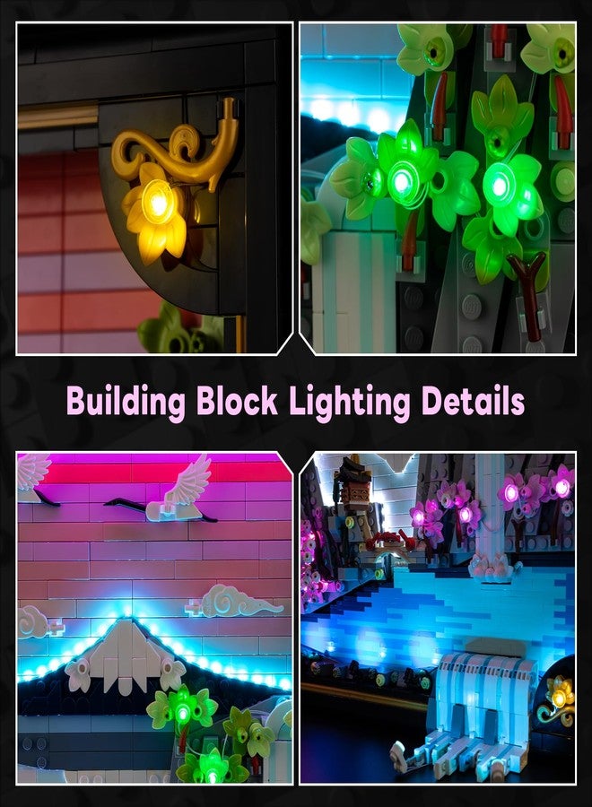 Kyglaring طقم إضاءة Kyglaring متوافق مع مكعبات بناء ليغو اليابانية لأزهار الكرز 31218، مزود بجهاز تحكم عن بعد مطور وإضاءة ملونة، الإضاءة فقط - Image 4
