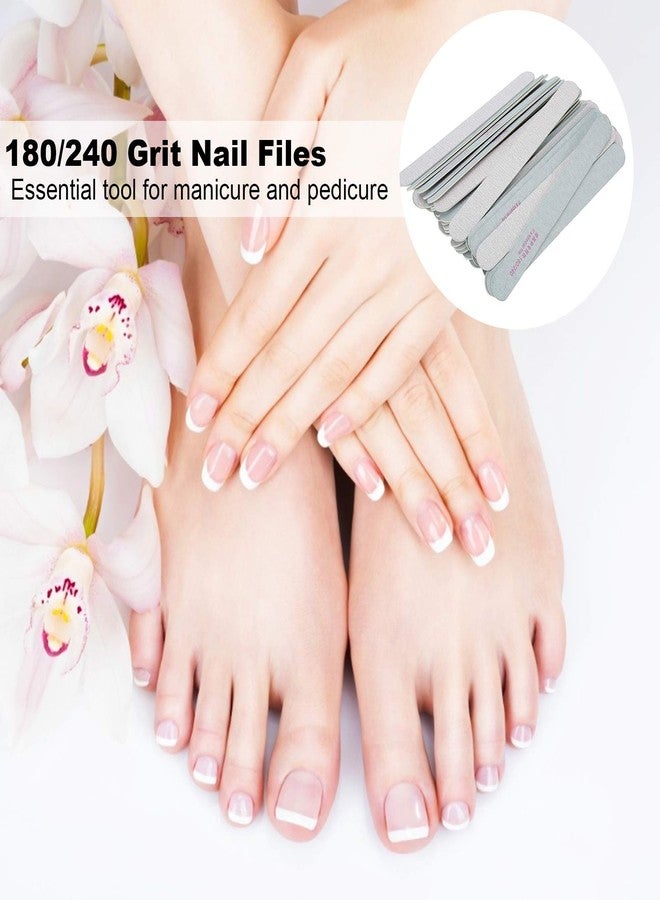 FILFEEL 50 PCS Nail File, Professional Double Sided 180/240 Grit Nail Buffering Files, Sand Board Manicure Pedicure Tools for Home Nail Salon - Image 3