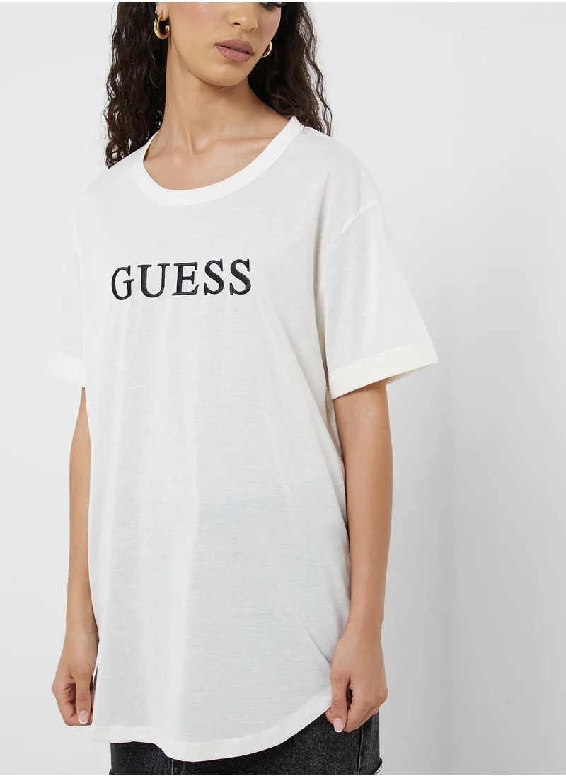 GUESS Crew Neck Logo Printed T-Shirt