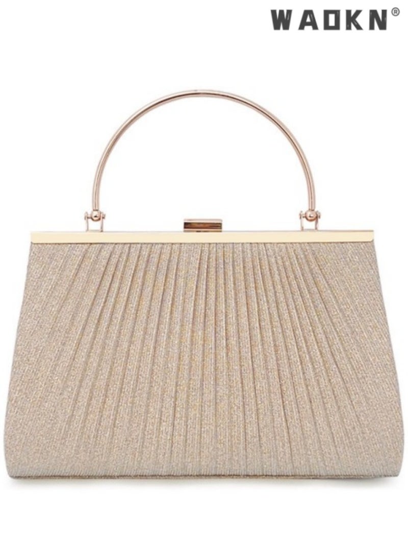 WAOKN Women's New Fashion Large Capacity Clutch Bag, Chain Party Handbag Clutch for Ladies, Wedding Banquet Evening Dress Carry Bags Gift bag  - Image 1