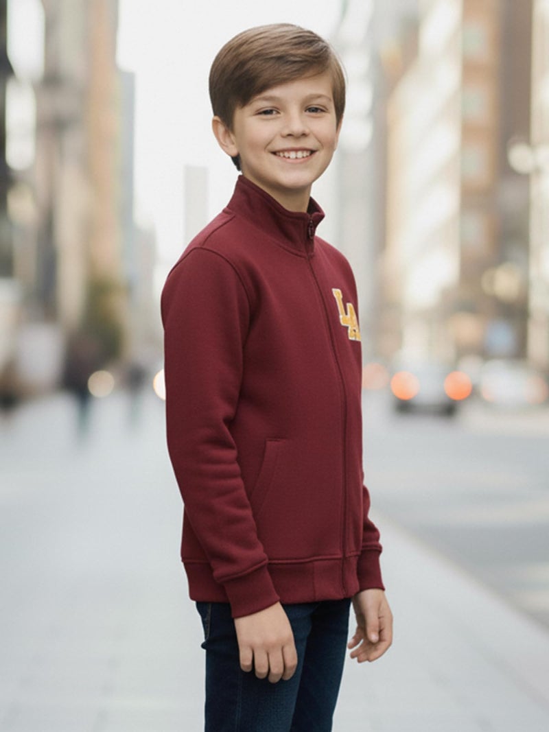 ONN Boys Super Soft Cotton Hi-Neck Jacket| Cross Pockets|Ribbed Cuff|Modern Fit| Pack of 2 | Navy Blue and Crimson | (3-4 Years) - Image 5