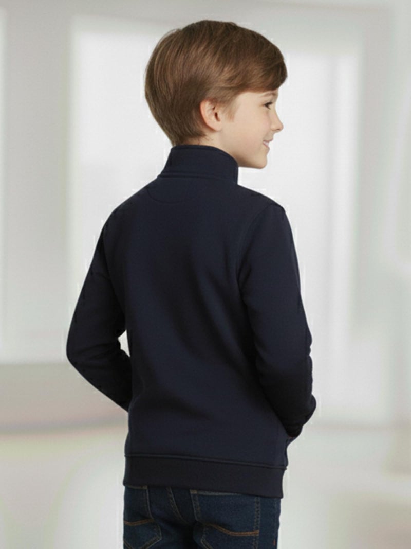 ONN Boys Super Soft Cotton Hi-Neck Jacket| Cross Pockets|Ribbed Cuff|Modern Fit| Pack of 2 | Navy Blue and Crimson | (3-4 Years) - Image 4