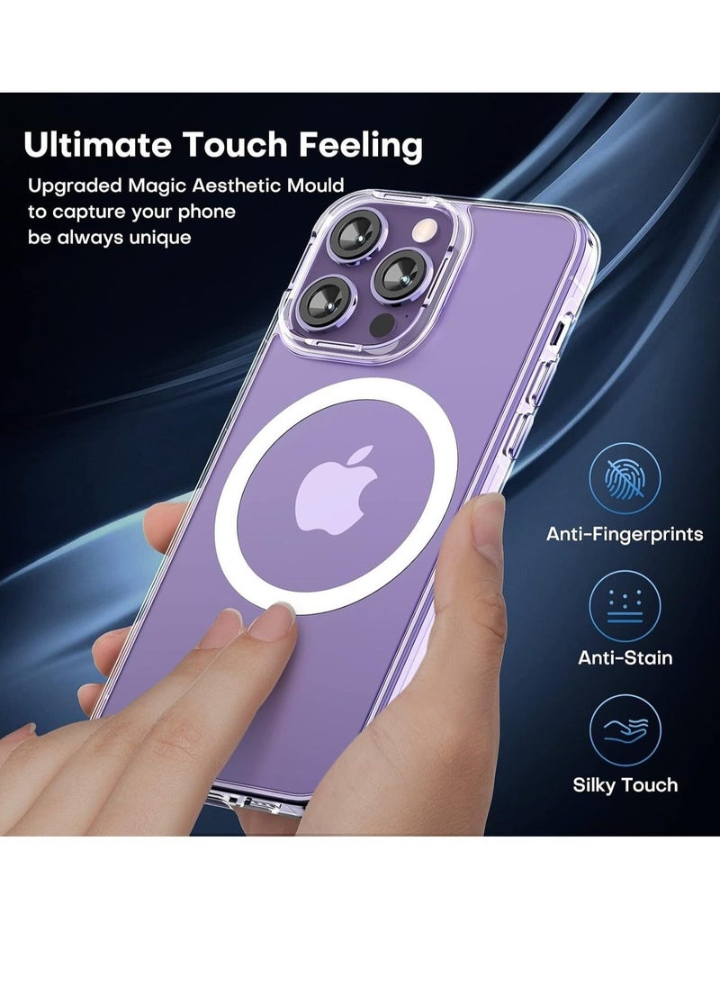 [Updated] [1+2+2] Magnetic Case compatible with iPhone 15 Pro Max [Anti-Yellowing] [Fit for Ma-gs-afe] with Screen Protector (2 Pack) +Camera Protector (2 Pack), Clear Case Cover (15 Pro Max, Clear) - Image 5