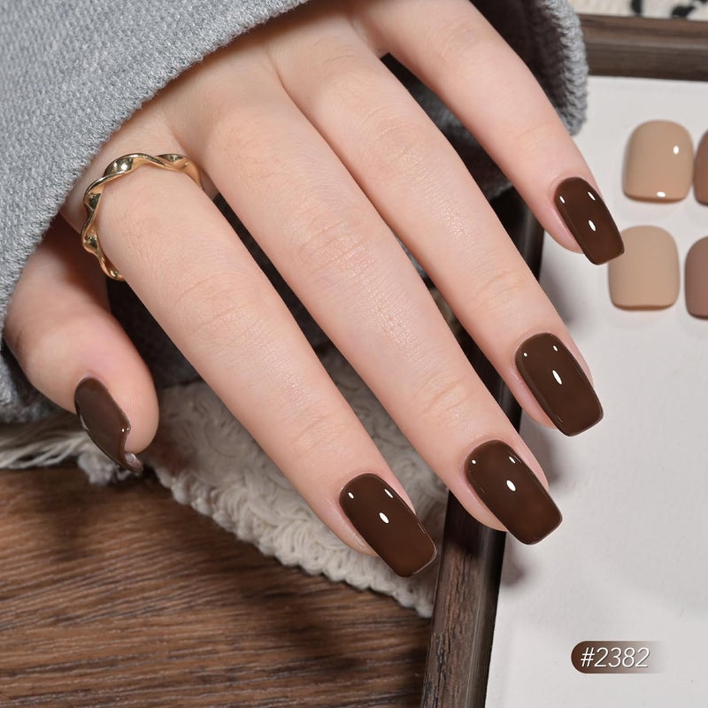GAOY Gel Nail Polish, Brown Caramel Nude Red Gel Polish Kit for Salon Manicure and Nail Art DIY at Home - Image 3