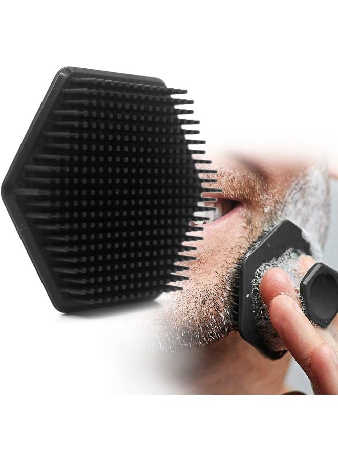 ECVV Silicone Face Scrubber for Men, Gentle Exfoliating Body Brush Massager Removes Dead & Dry Skin, Body Scrubber Beard Brush for Skin Cleansing - Image 1