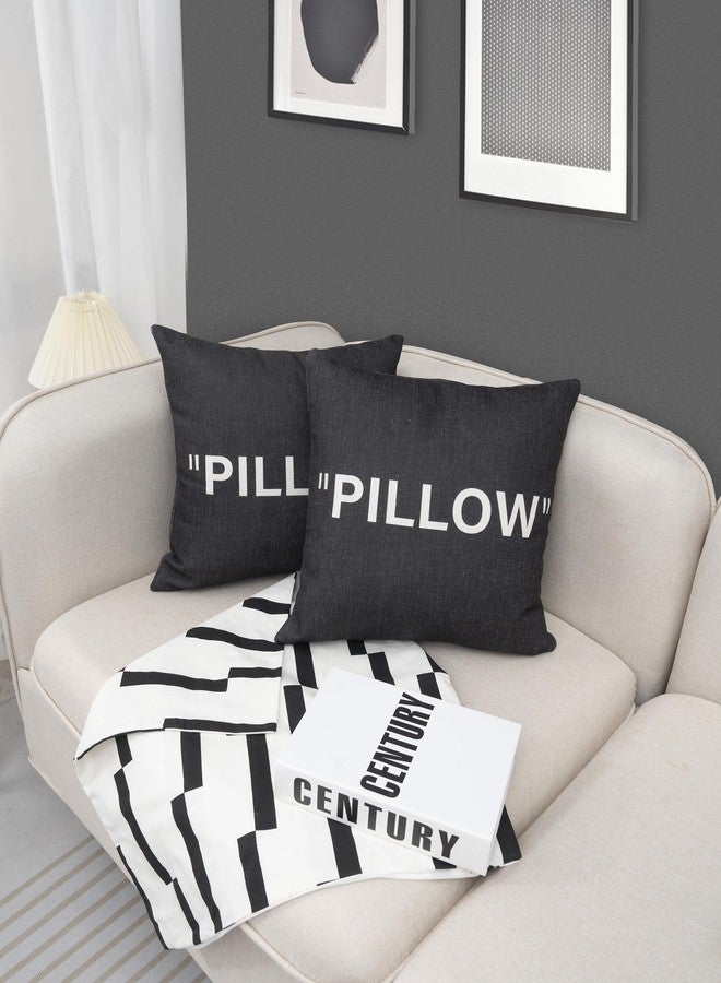 TwoDays Hypebeast Room Decor, Off White Inspired Pillow Quotation Decorative Throw Pillow Cover, Sneakerhead Decor, Square Cushion Case for Home Sofa Couch Decoration (White, 16"×16", Set of 2) - Image 5