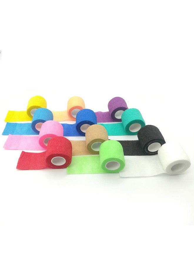DE Rainbow Pack of Athletic Tape for Sports,Wrist,Ankle Self Adherent Cohesive Wrap Bandages 2 Inches X 5 Yards, First Aid Tape, Elastic Self Adhesive Tape (12PCS) - Image 3