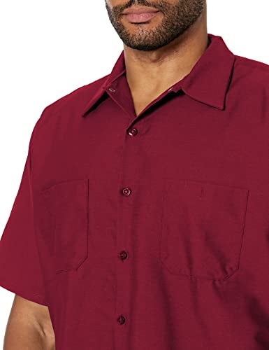 Red Kap Men's Industrial Work Shirt, Regular Fit, Short Sleeve, Burgundy, X-Large - Image 3