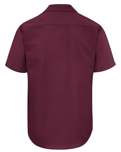 Red Kap Men's Industrial Work Shirt, Regular Fit, Short Sleeve, Burgundy, X-Large - Image 5