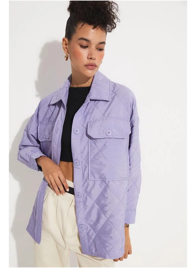 JUNE June Exclusive Quilted Jacket Lilac
