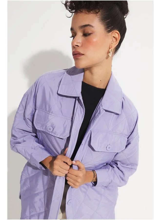 JUNE June Exclusive Quilted Jacket Lilac