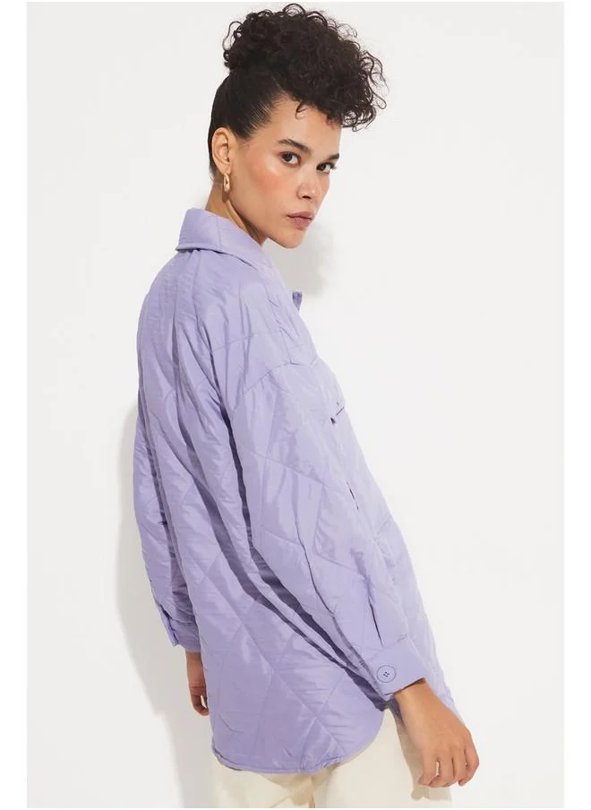 JUNE June Exclusive Quilted Jacket Lilac