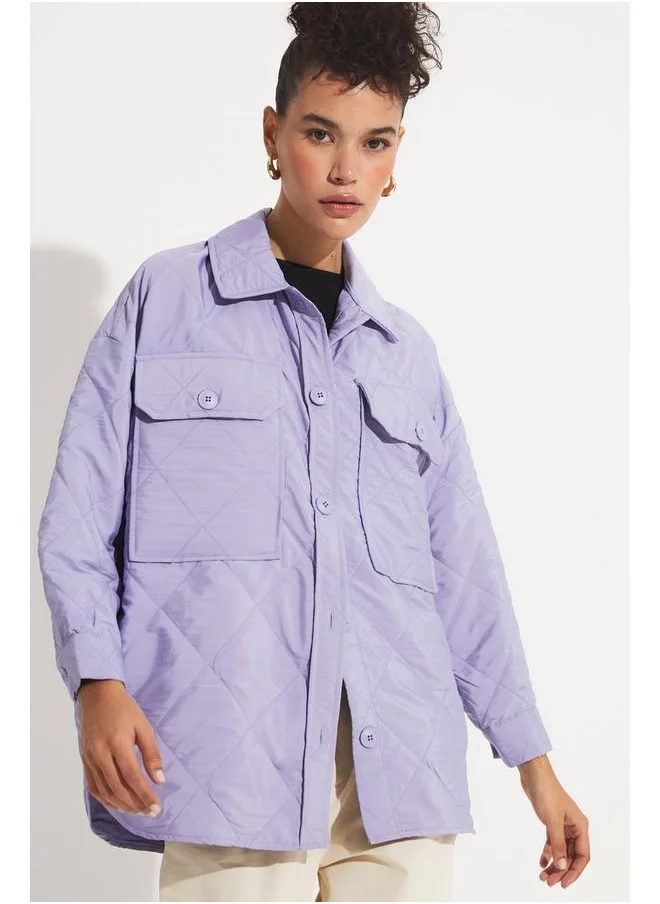 JUNE June Exclusive Quilted Jacket Lilac