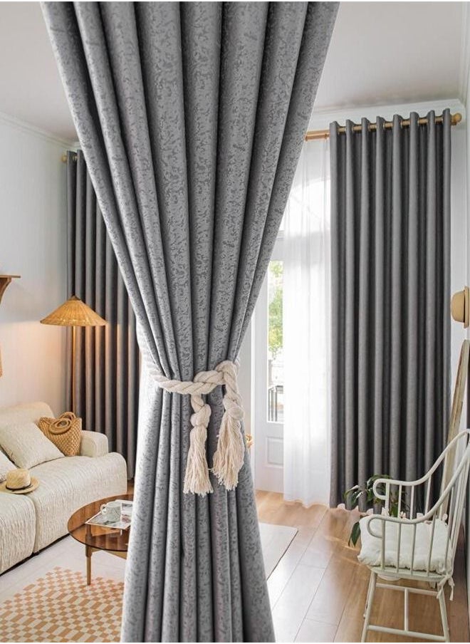 Generic - 2 Panels Blackout Curtains for Bedroom Insulation Noise Reduce Heat Grey - Image 1