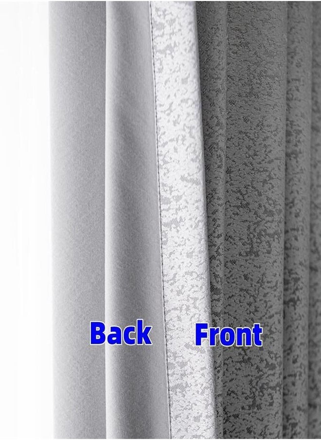 Generic - 2 Panels Blackout Curtains for Bedroom Insulation Noise Reduce Heat Grey - Image 1