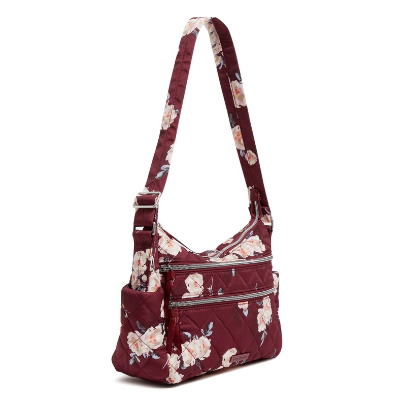 Vera Bradley Performance Twill Triple Zip Shoulder Satchel Purse, Blooms and Branches - Image 2
