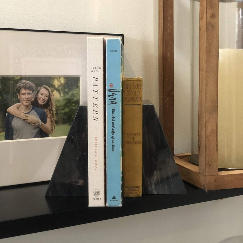Fox Run Triangular 100% Natural Polished Black Marble Bookends 4 x 3 x 6 inches - Image 4