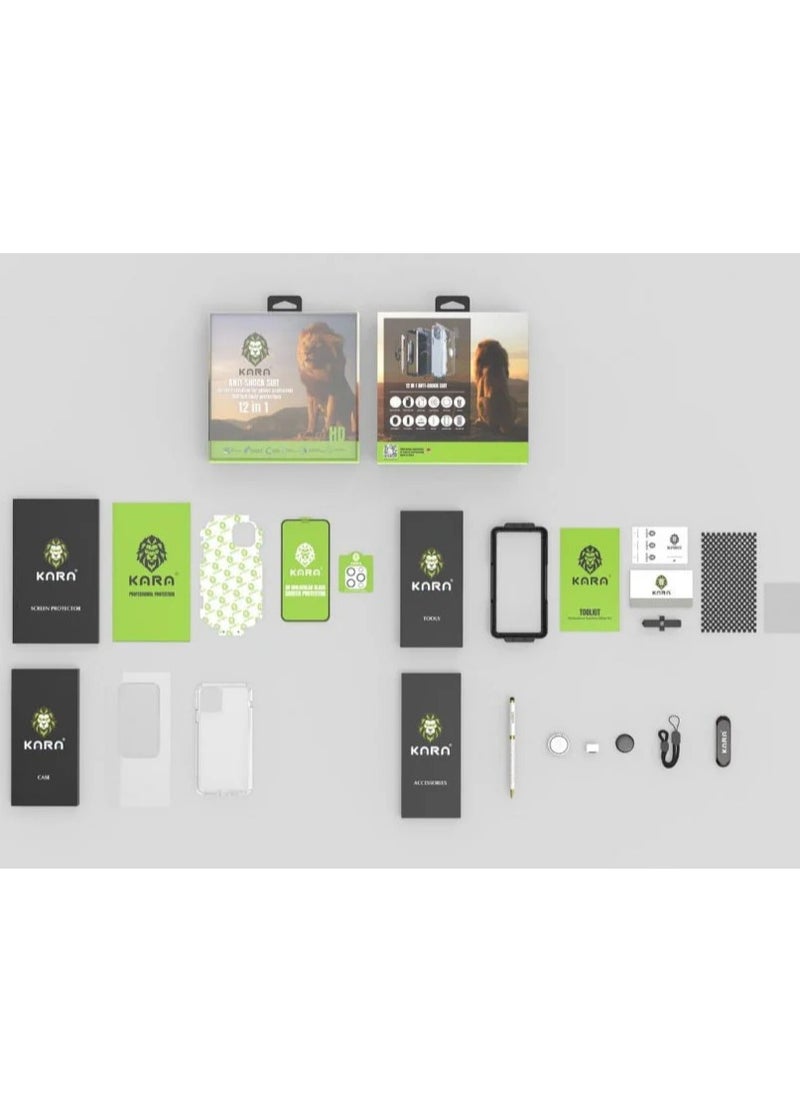 Kara - Kara 12 in 1 iPhone 12 Pro protection package - transparent, anti-fingerprint - Image 1