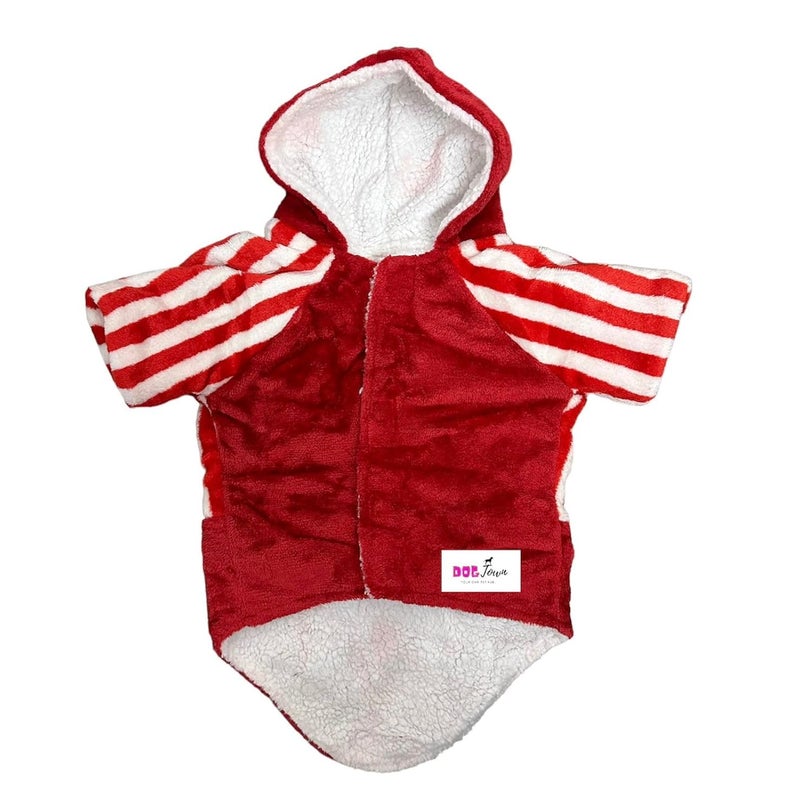 DOGTOWN Flannel Stretchable and Soft Material Hoddies for Small,Large Dogs | Red | 16 Inch - Image 1