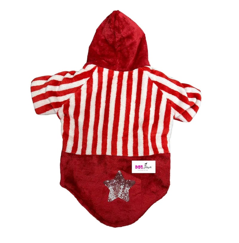 DOGTOWN Flannel Stretchable and Soft Material Hoddies for Small,Large Dogs | Red | 16 Inch - Image 2
