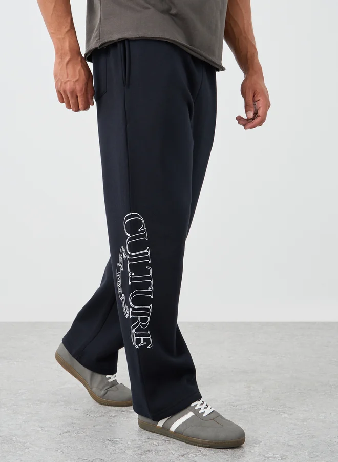 Styli Styli Slogan Print Oversized Joggers