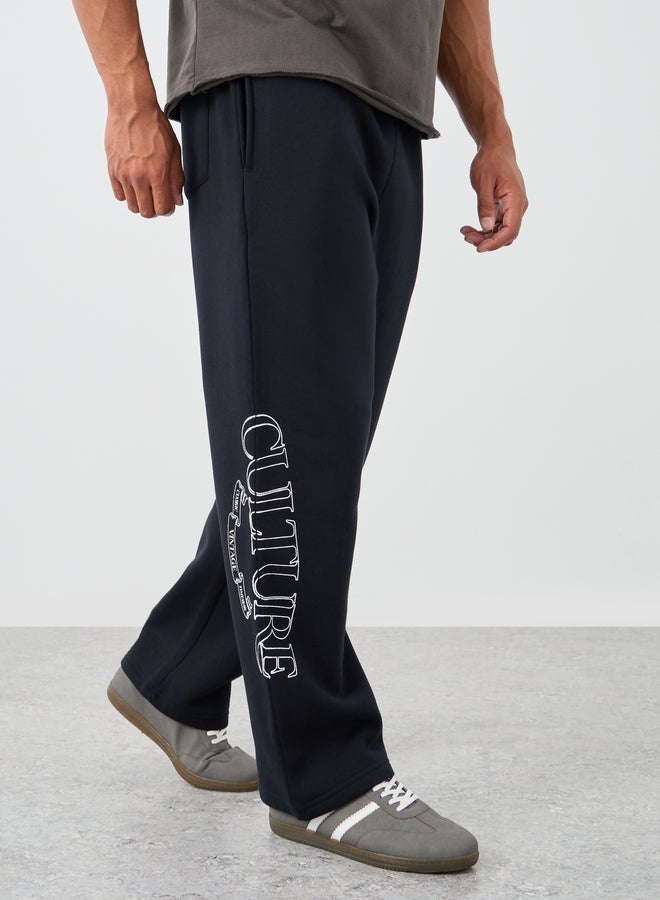 Styli Slogan Print Oversized Joggers - Image 3
