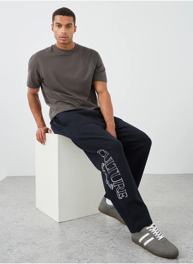 Styli Styli Slogan Print Oversized Joggers
