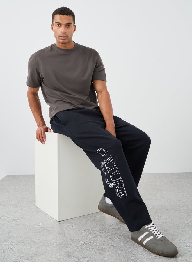 Styli Slogan Print Oversized Joggers - Image 1