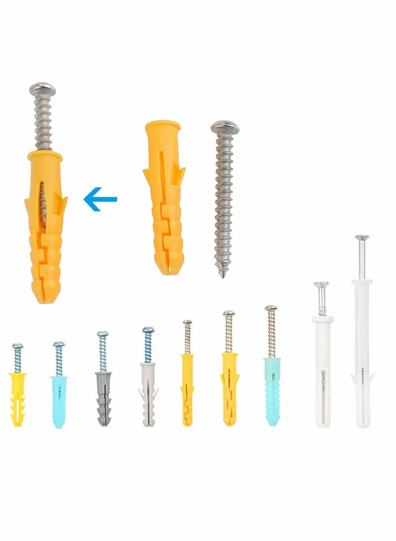 200PC Self Tapping Screws & Ribbed Anchors Set - Plastic Wall Plugs for Drywall & Hollow Hanging Solutions - Image 4