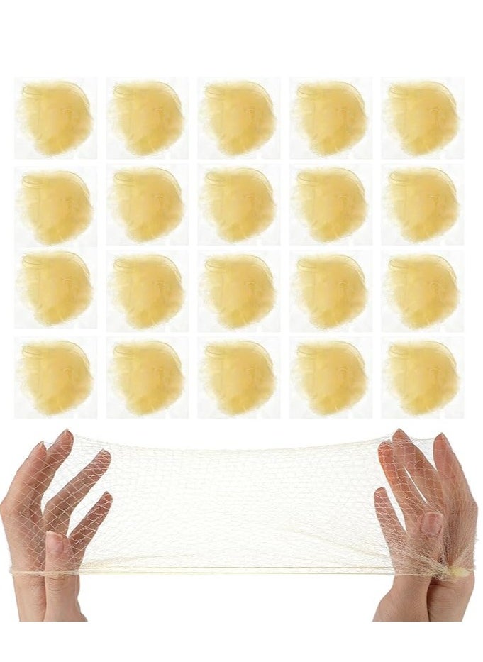 Prasacco - Prasacco 20 Pieces Hair Nets for Buns, 50 cm/20 inch, Blonde, Mesh, Invisible Ballet Hair Net for Girls Women - Image 1
