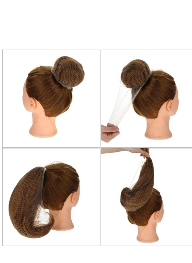 Prasacco - Prasacco 20 Pieces Hair Nets for Buns, 50 cm/20 inch, Blonde, Mesh, Invisible Ballet Hair Net for Girls Women - Image 1