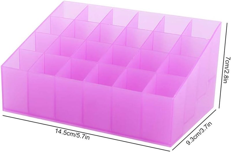 Acouto Lips Holder Display Stand Makeup Storage Box, 24 Ids Lips Rack for Metic Makeup Storage, Lips Stand Holder for Vanity Table, C Ylic Lips Storage Box for Top (Purple) - Image 2