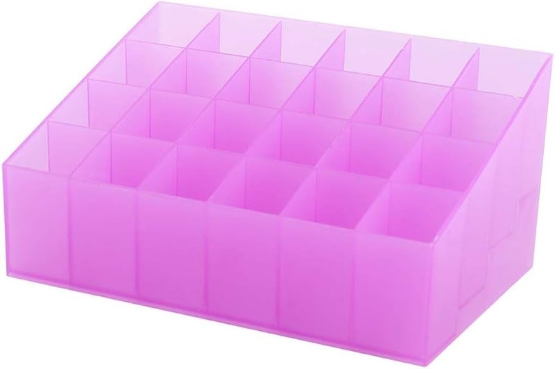 Acouto Lips Holder Display Stand Makeup Storage Box, 24 Ids Lips Rack for Metic Makeup Storage, Lips Stand Holder for Vanity Table, C Ylic Lips Storage Box for Top (Purple) - Image 3
