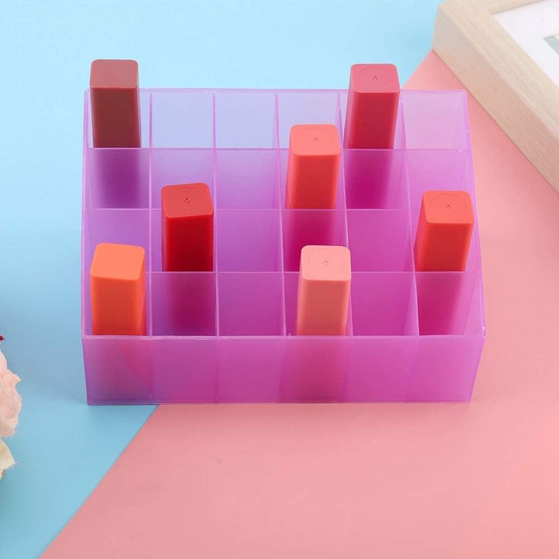 Acouto Lips Holder Display Stand Makeup Storage Box, 24 Ids Lips Rack for Metic Makeup Storage, Lips Stand Holder for Vanity Table, C Ylic Lips Storage Box for Top (Purple) - Image 4