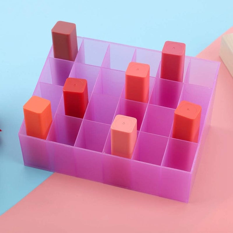 Acouto Lips Holder Display Stand Makeup Storage Box, 24 Ids Lips Rack for Metic Makeup Storage, Lips Stand Holder for Vanity Table, C Ylic Lips Storage Box for Top (Purple) - Image 5