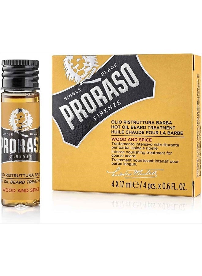 proraso Hot Oil Beard Treatment 4 x 0.6 oz - Image 1